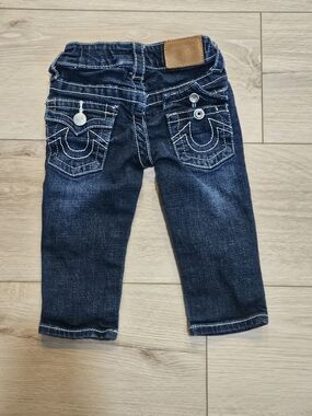 True Religion Baby Dark Blue Denim Jeans with White Stitching